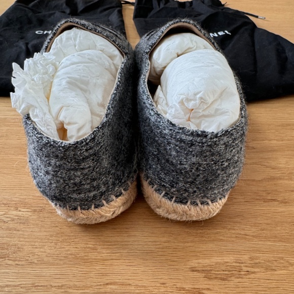 Chanel Espadrille 38 Woven Felt CC Runway Rare Flats CC-0322N-0082 - Picture 8 of 11